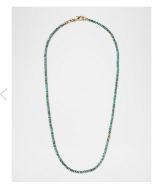 John Varvatos John Varvatos Turquoise Bead Brass Clasp Necklace