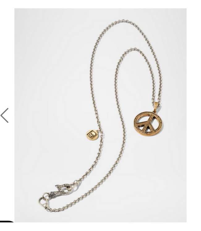 John Varvatos John Varvatos Peace Sign Distressed Necklace