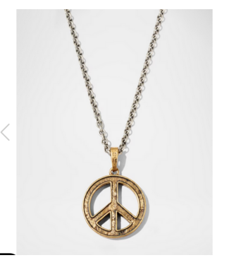 John Varvatos John Varvatos Peace Sign Distressed Necklace