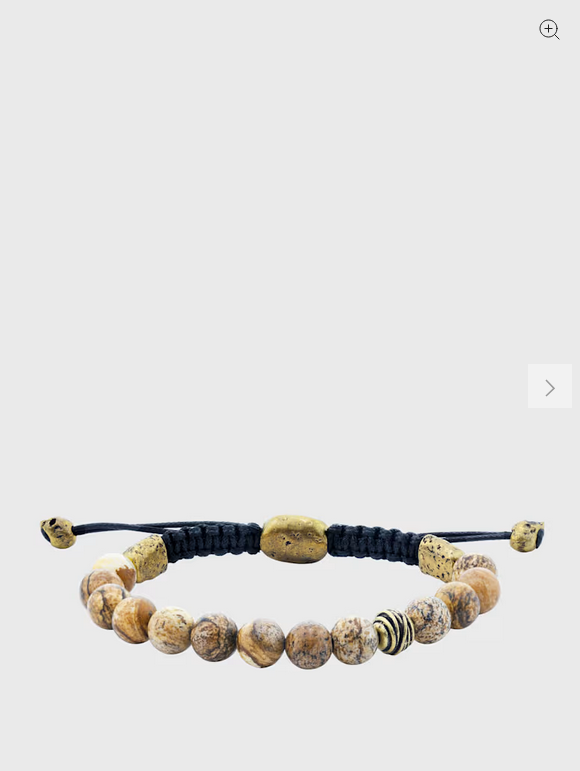 JV Cabochon Jasper Bead Adjustable Bracelet 0626 - Franklin Road