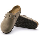 Boston Soft Footbed Suede Taupe - Gentry's Footwear