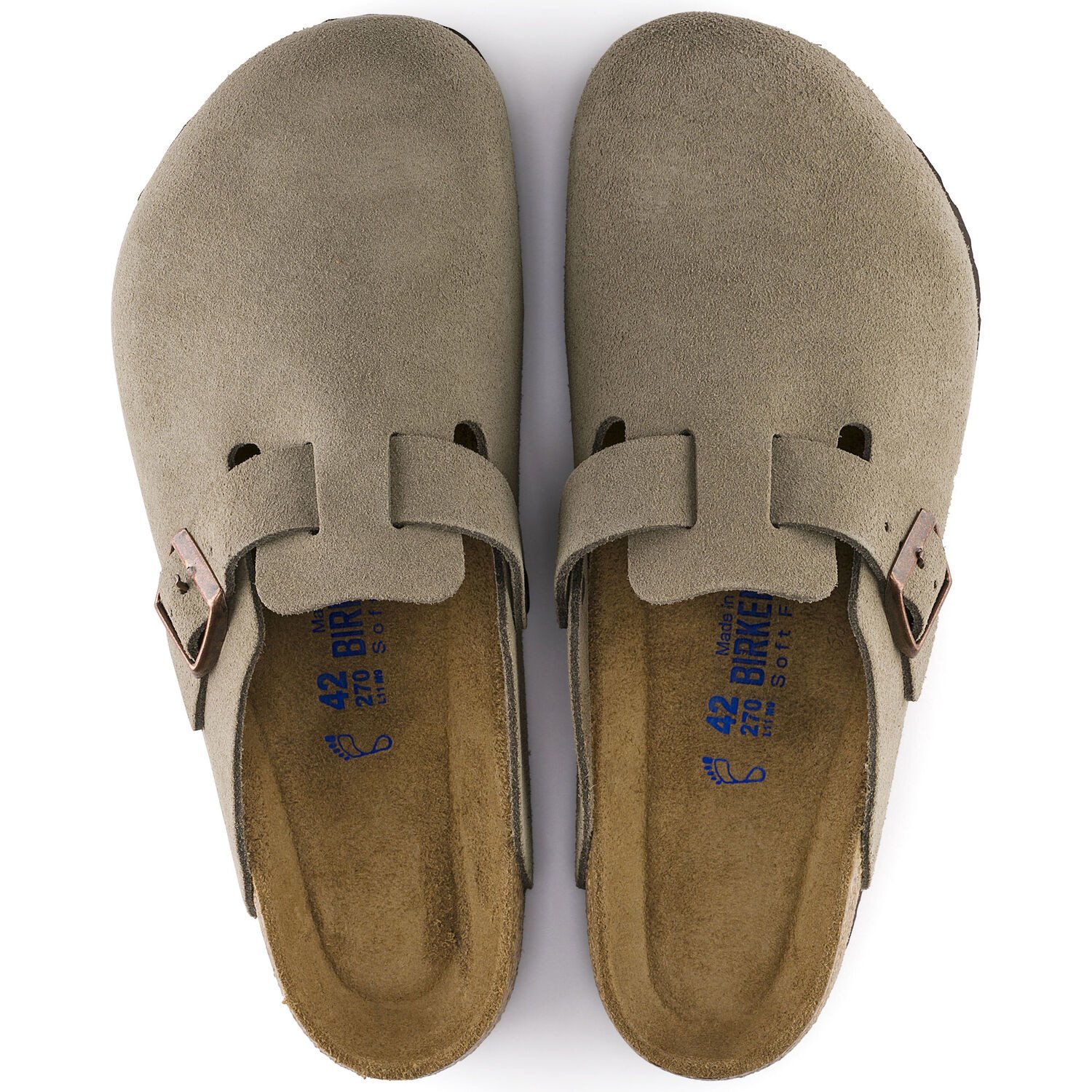 Boston Soft Footbed Suede Taupe - Gentry's Footwear