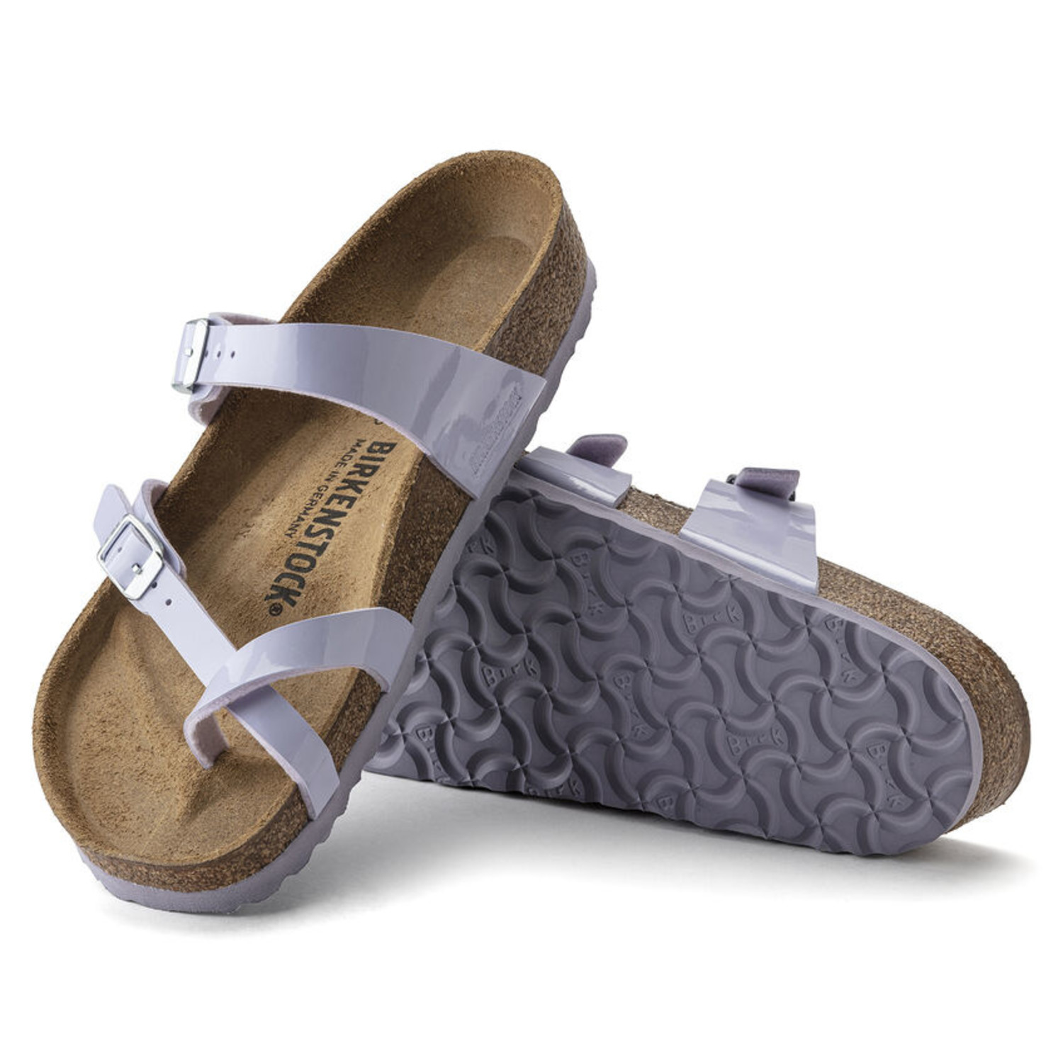 birkenstock mayari birko flor patent purple fog 10