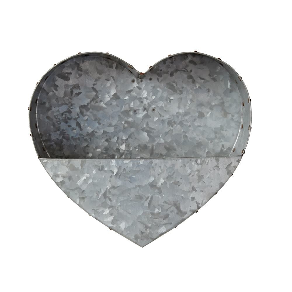 Galvanized Metal Heart Wall Planter