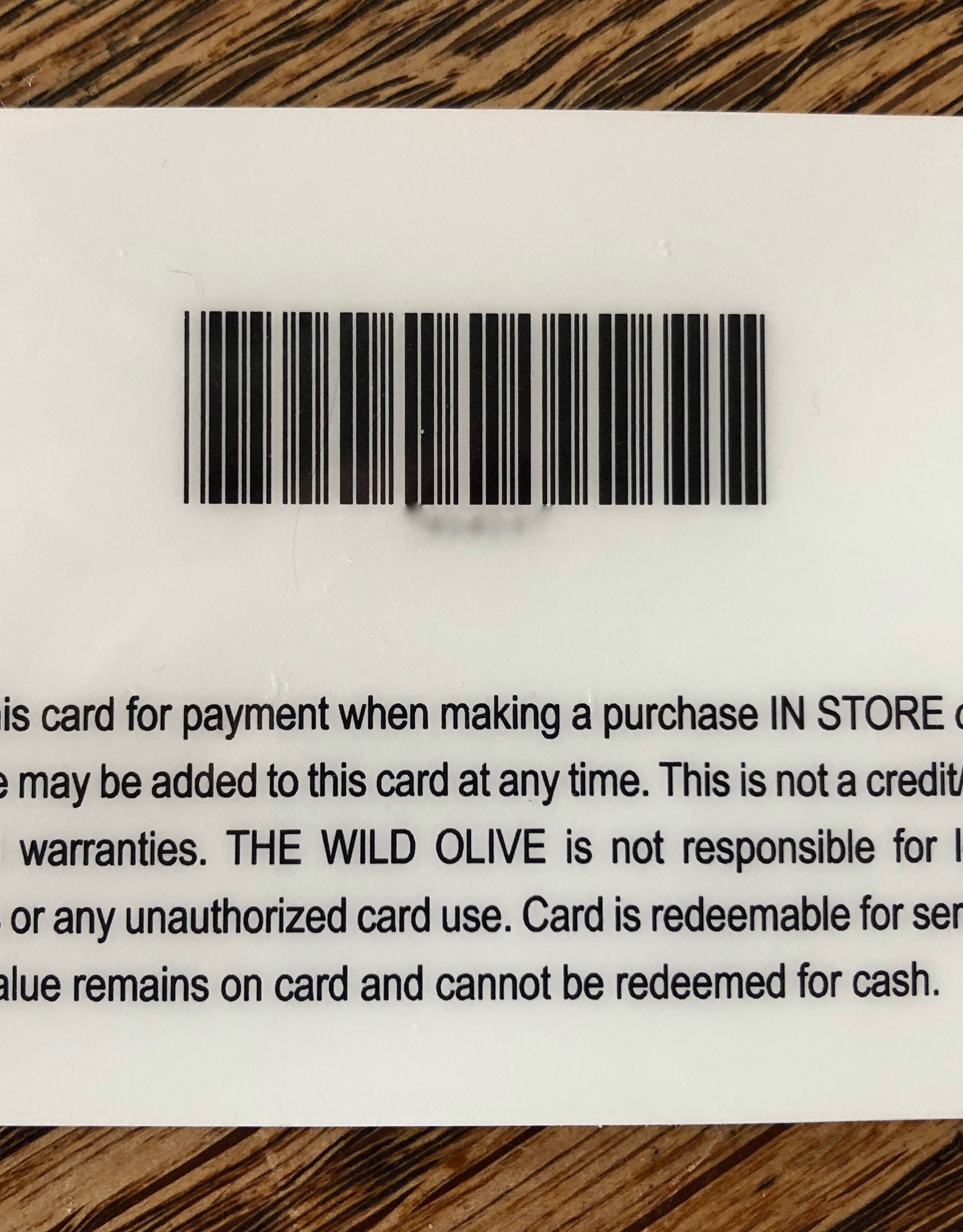 THE WILD OLIVE GIFT CARD