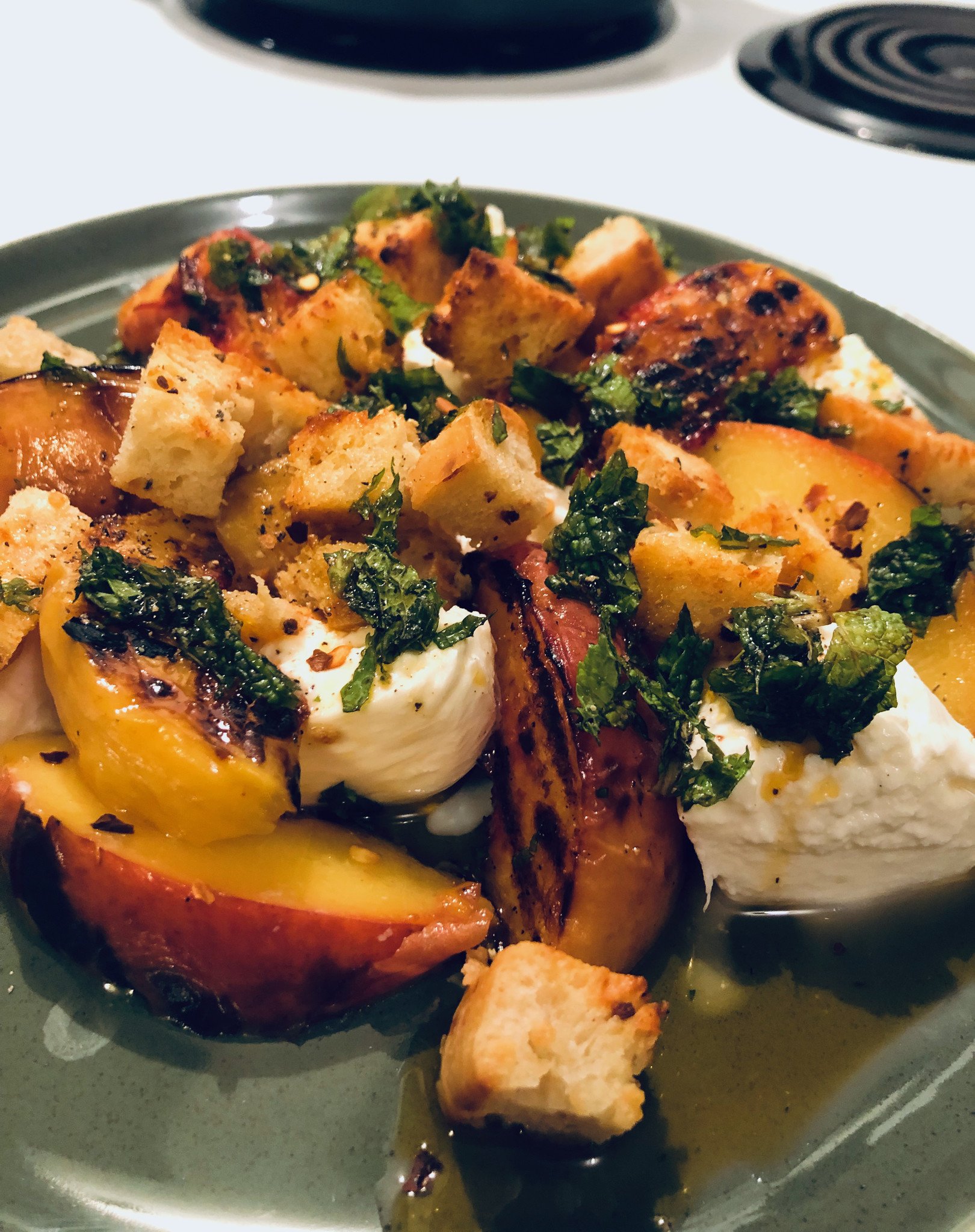 Grilled Peach and Burrata Salad