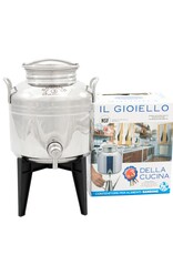 3 LITER ITALIAN STAINLESS STEEL FUSTI W/SPIGOT & STAND INCLUDED, NSF CERTIFIED