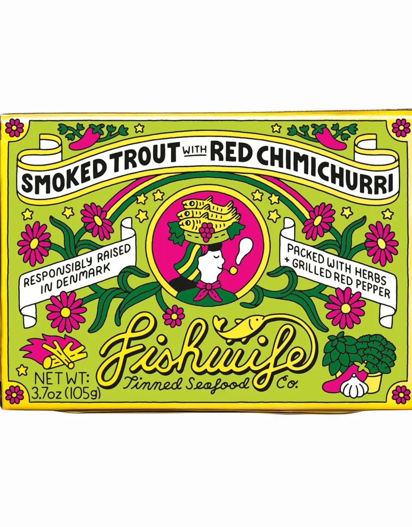 FISHWIFE SMOKED RAINBOW TROUT WITH RED CHIMICHURRI