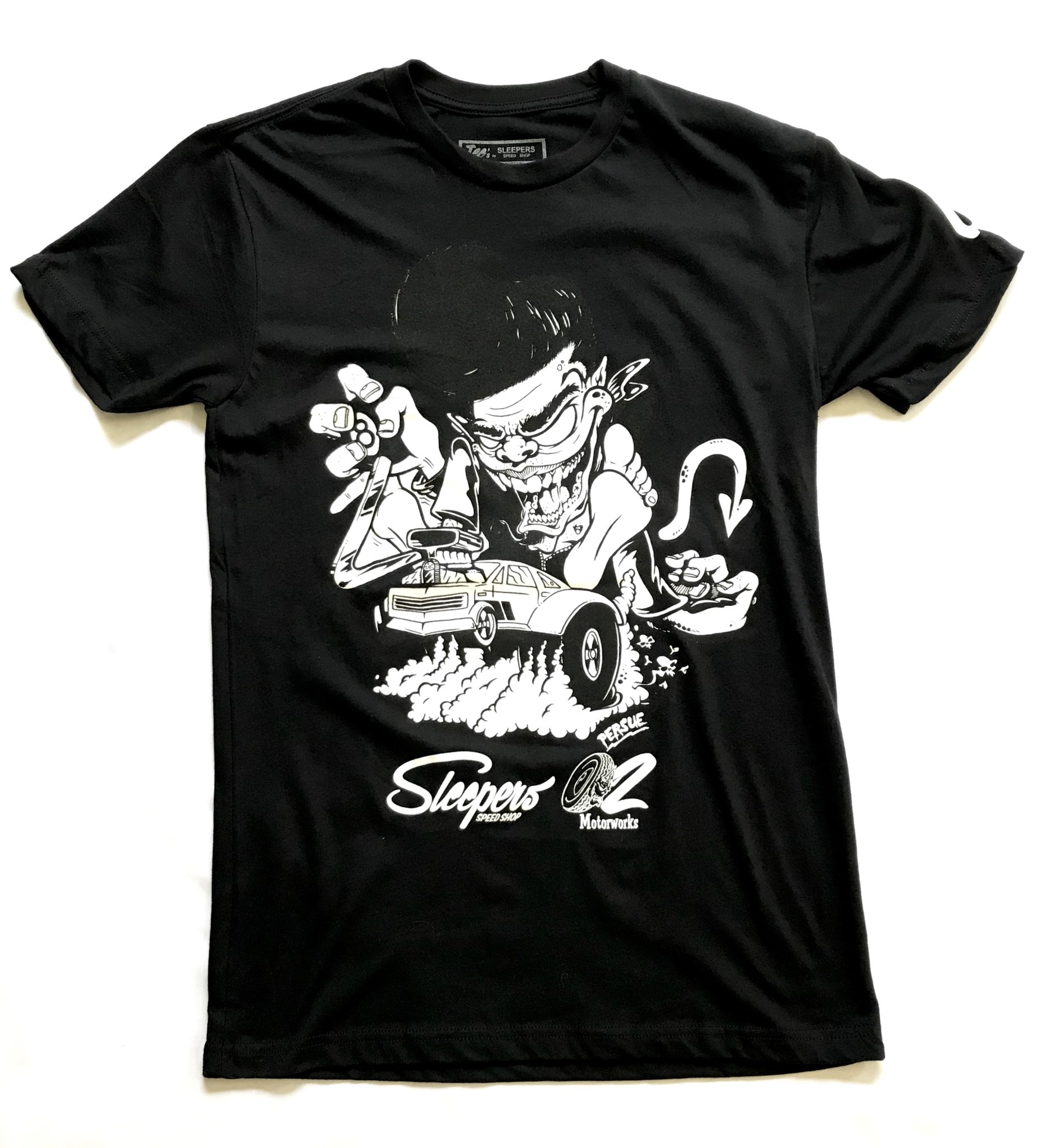 Dragstrip Riot tee shirt Sleepers x Oni motorworks - Black