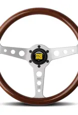 Momo Indy Steering Wheel 350 mm - Mahogany Wood/Brushed Spokes