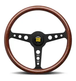 Momo Indy Steering Wheel 350 mm - Mahogany Wood/Brushed Black Spokes