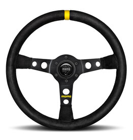 Momo MOD07 Steering Wheel 350 mm -  Black Suede/Black Spokes/1 Stripe