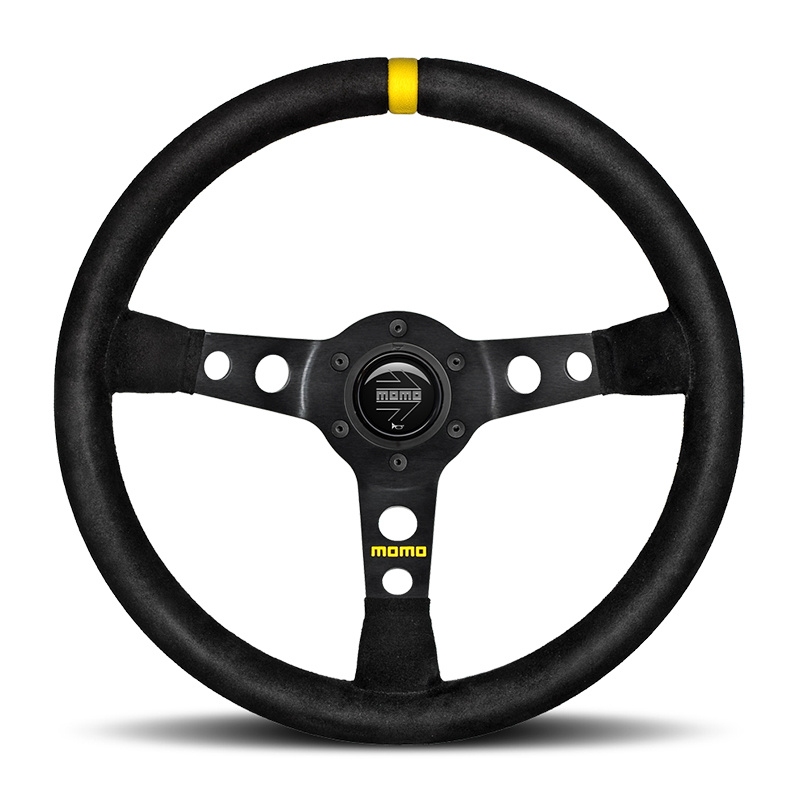 Momo MOD07 Steering Wheel 350 mm -  Black Suede/Black Spokes/1 Stripe