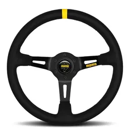 Momo MOD08 Steering Wheel 350 mm -  Black Leather/Black Spokes/1 Stripe