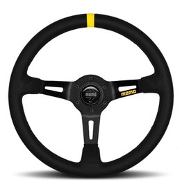 Momo MOD08 Steering Wheel 350 mm -  Black Suede/Black Spokes/1 Stripe