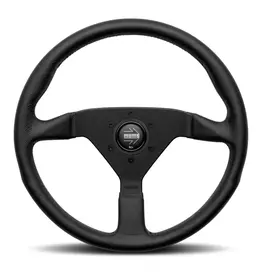 Momo Montecarlo Steering Wheel 320 mm - Black Leather/Black Stitch/Black Spokes