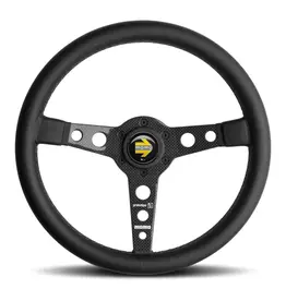 Momo Prototipo 6C Steering Wheel 350 mm - Black Leather/Gry St/Cbn Fbr Spoke