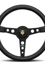 Momo Prototipo Steering Wheel 320 mm - Black Leather/White Stitch/Brushed Black Spokes