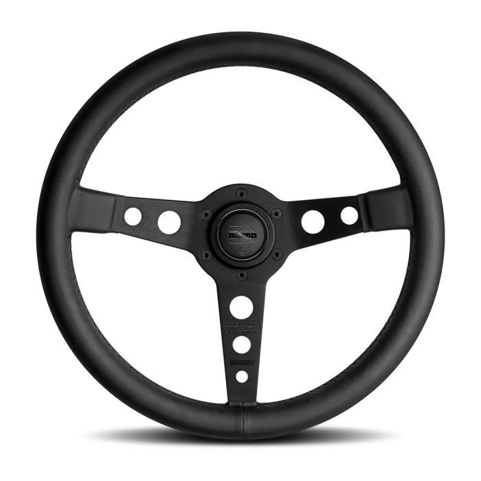 Momo Prototipo Steering Wheel 350 mm - Black Leather/Black Stitch/Black Spokes