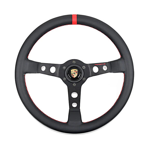 Genuine Porsche Momo Porsche Classic Steering Wheel - Red Stitch