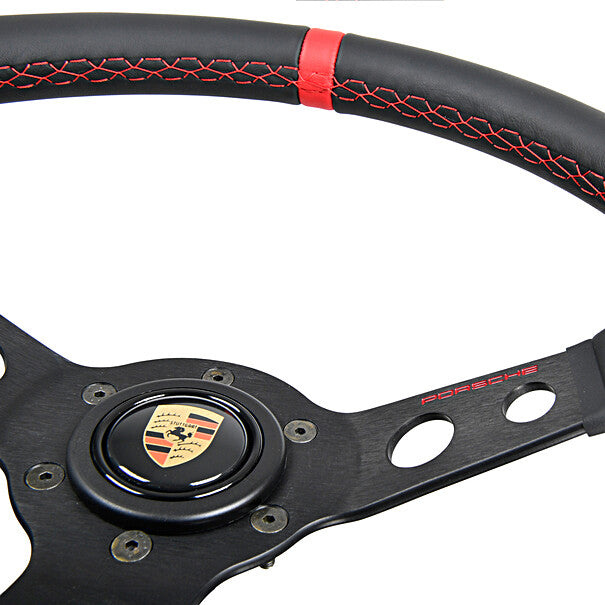 Genuine Porsche Momo Porsche Classic Steering Wheel - Red Stitch