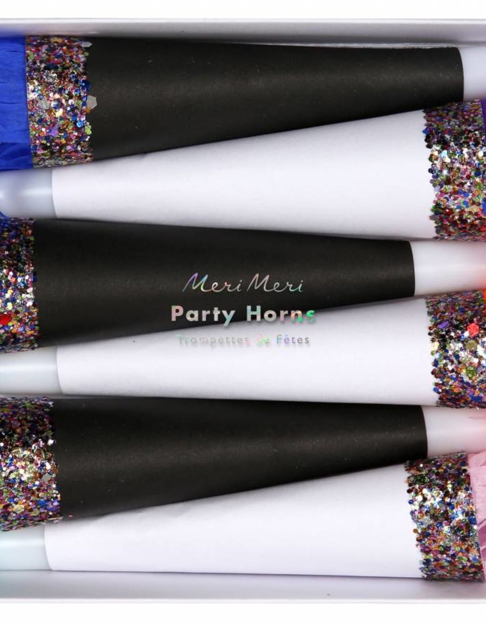 Meri Meri black & white party horns