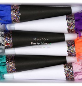 Meri Meri black & white party horns