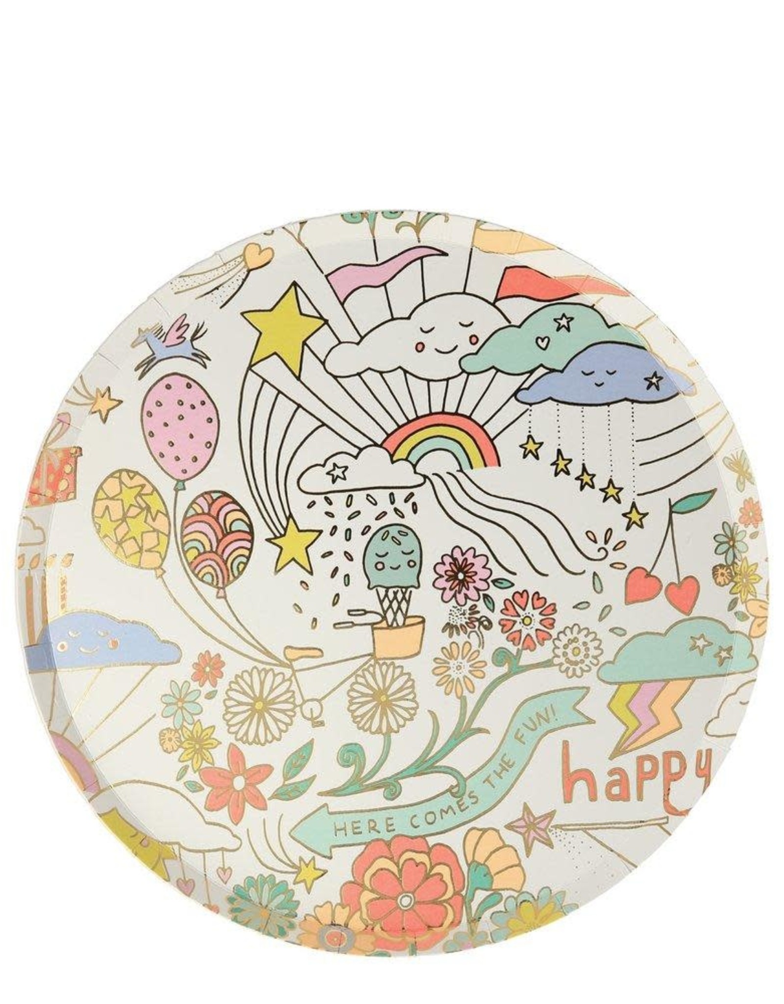 Meri Meri happy doodle plates
