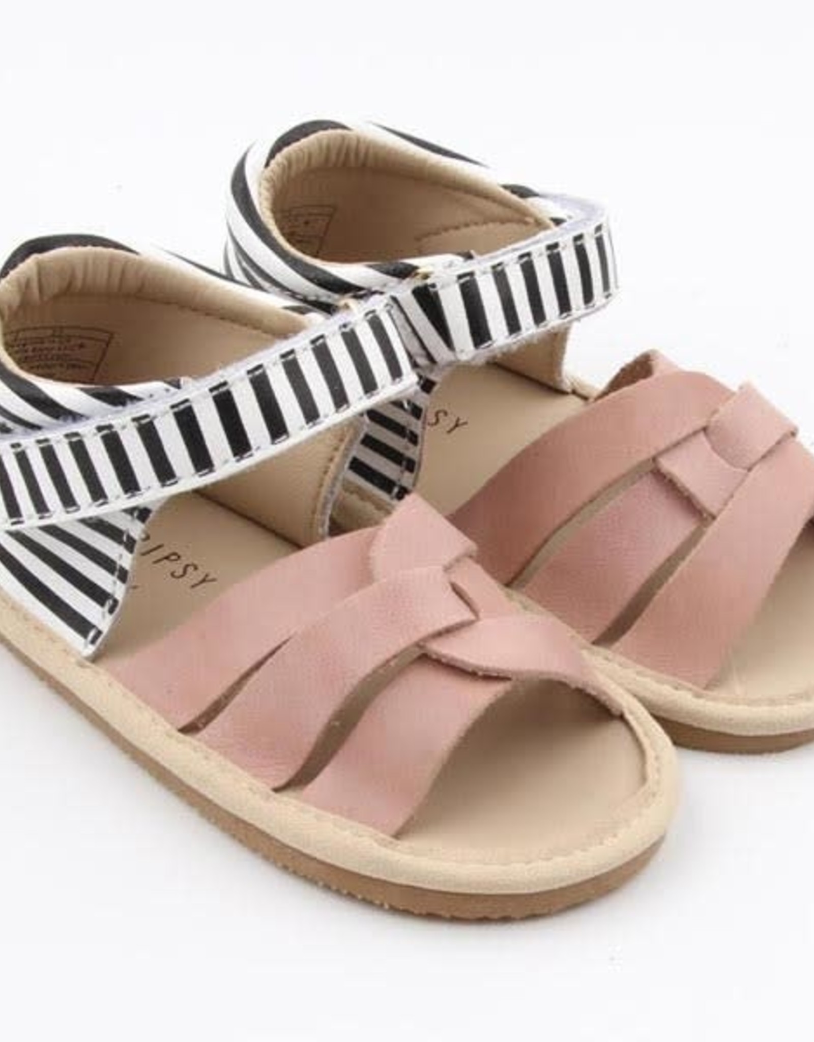 Little Bipsy Collection isla sandals- blush and black stripe