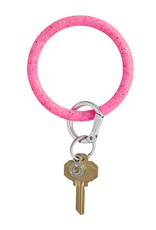 Big O Key Ring tickled pink confetti silicone