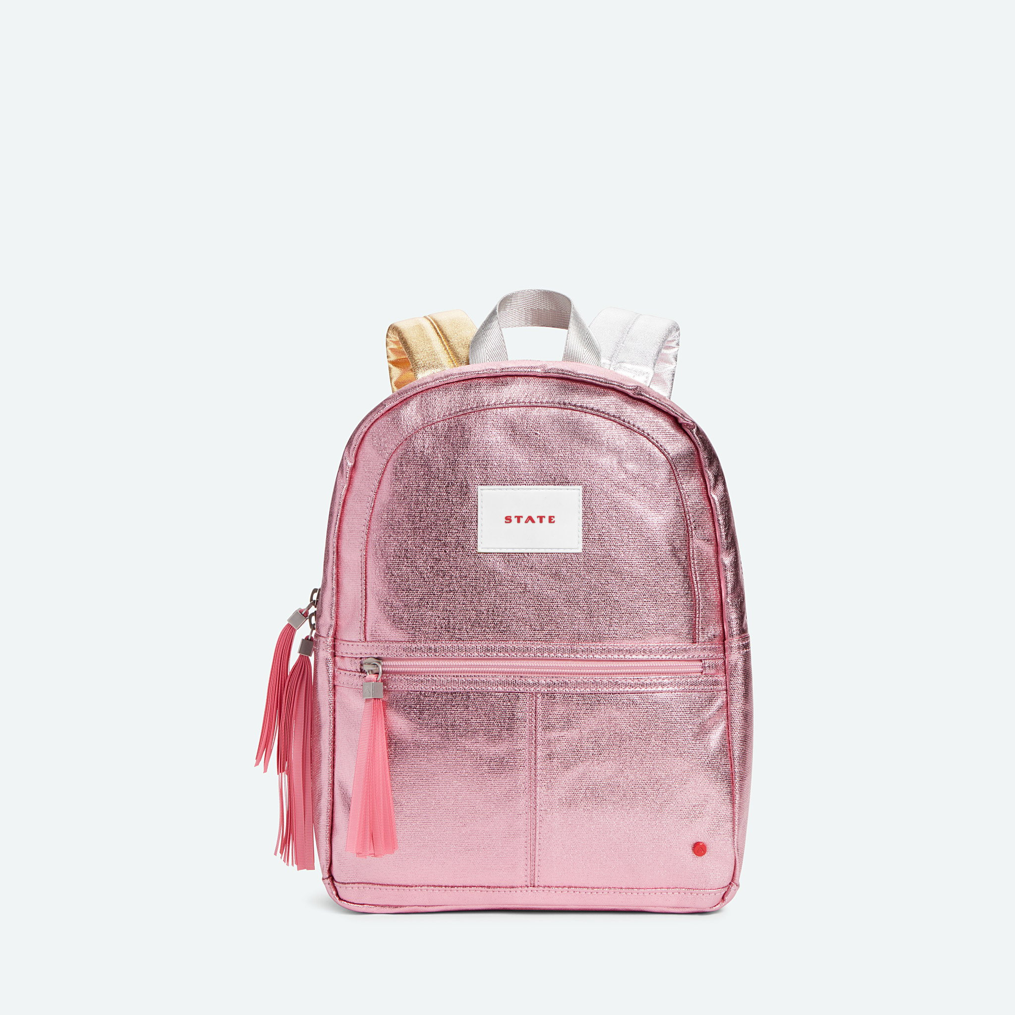 pink metallic backpack