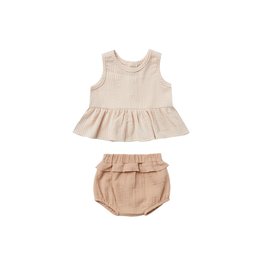 Quincy Mae peplum set- petal stripe