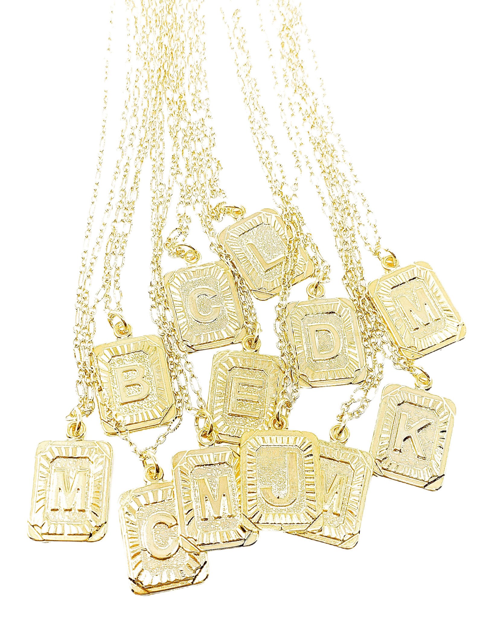 Wrapped by Sav initial plate necklace