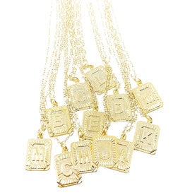 initial plate necklace