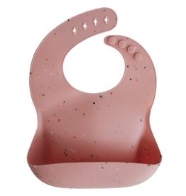 Mushie silicone bib pink confetti