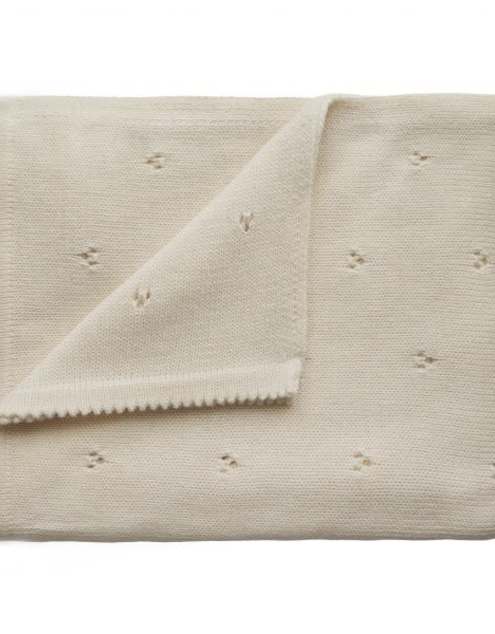 Mushie knitted pointelle blanket- ivory