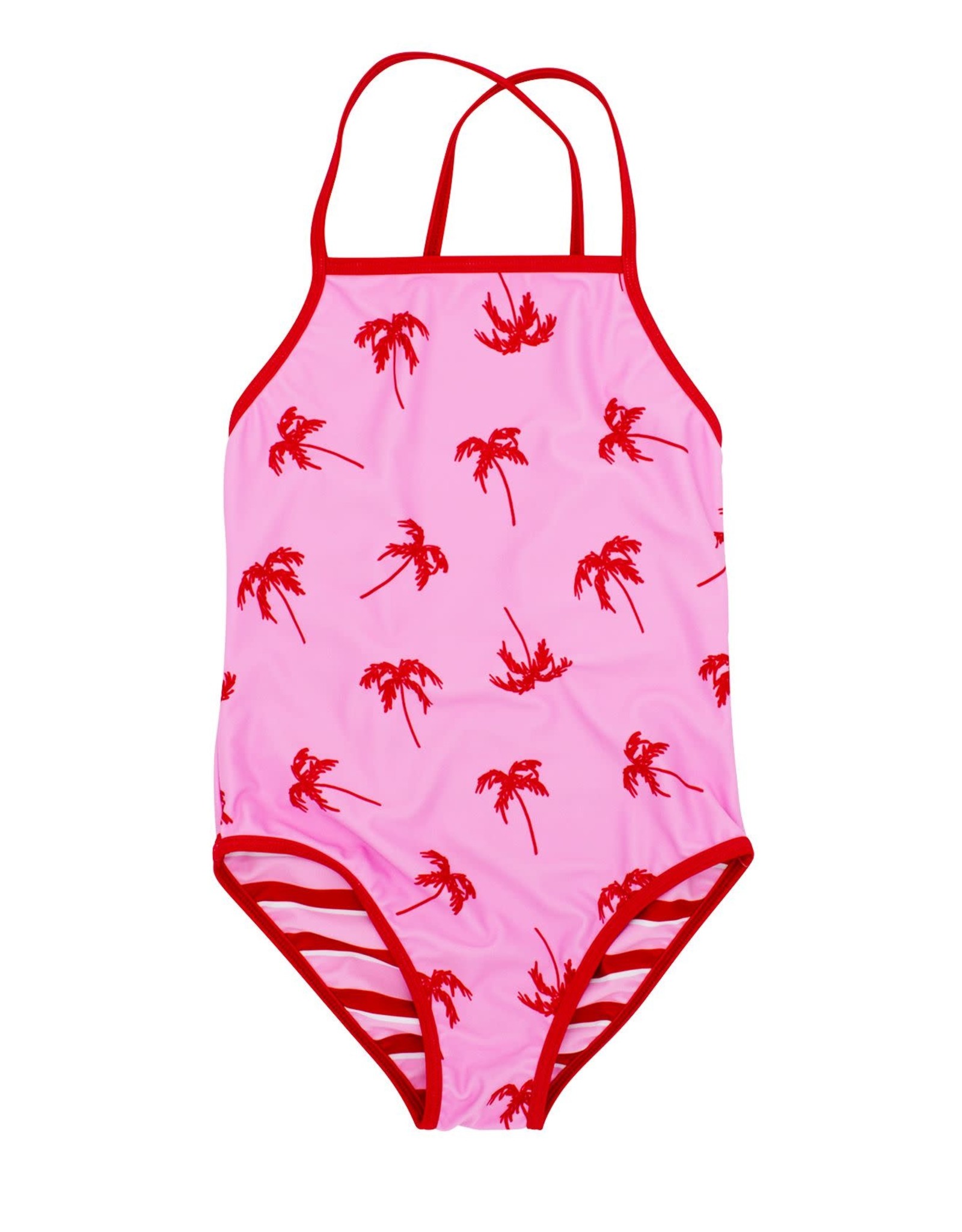 Feather 4 Arrow suit- pink palm