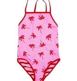 Feather 4 Arrow suit- pink palm