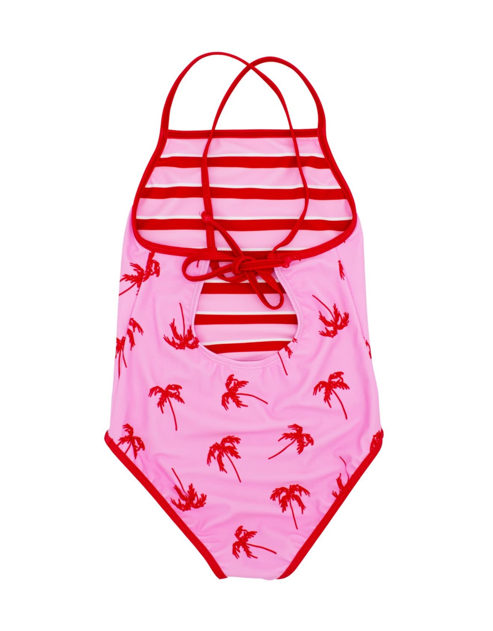 Feather 4 Arrow suit- pink palm