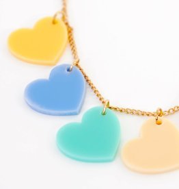 Meri Meri rainbow heart necklace