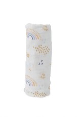 Little Unicorn deluxe muslin swaddle- rainbows & raindrops