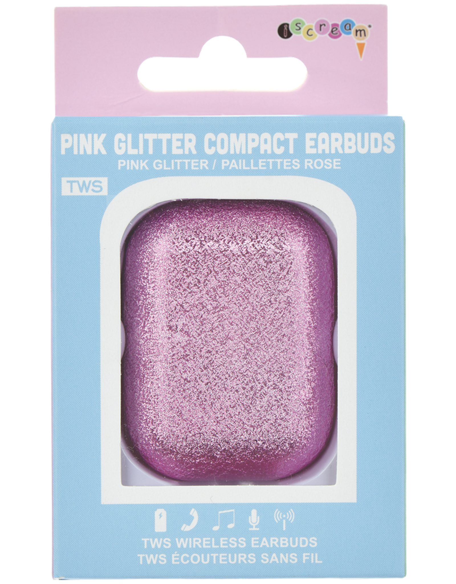 iScream pink glitter earbuds