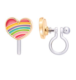 Girl Nation rainbow heart clip-on