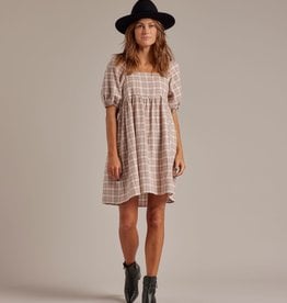 Rylee and Cru gretta babydoll dress- mocha plaid