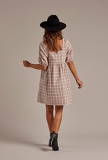 Rylee and Cru gretta babydoll dress- mocha plaid