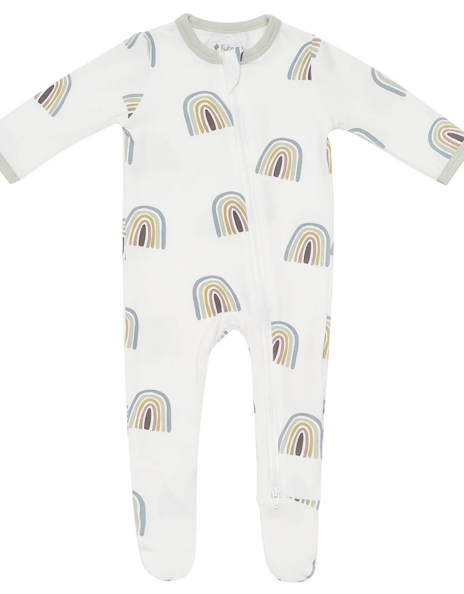 Kyte Baby zippered footie- aloe rainbow