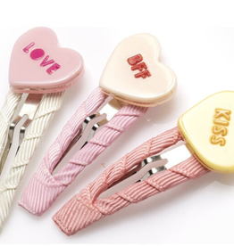 Lilies & Roses candy heart snap hairclips