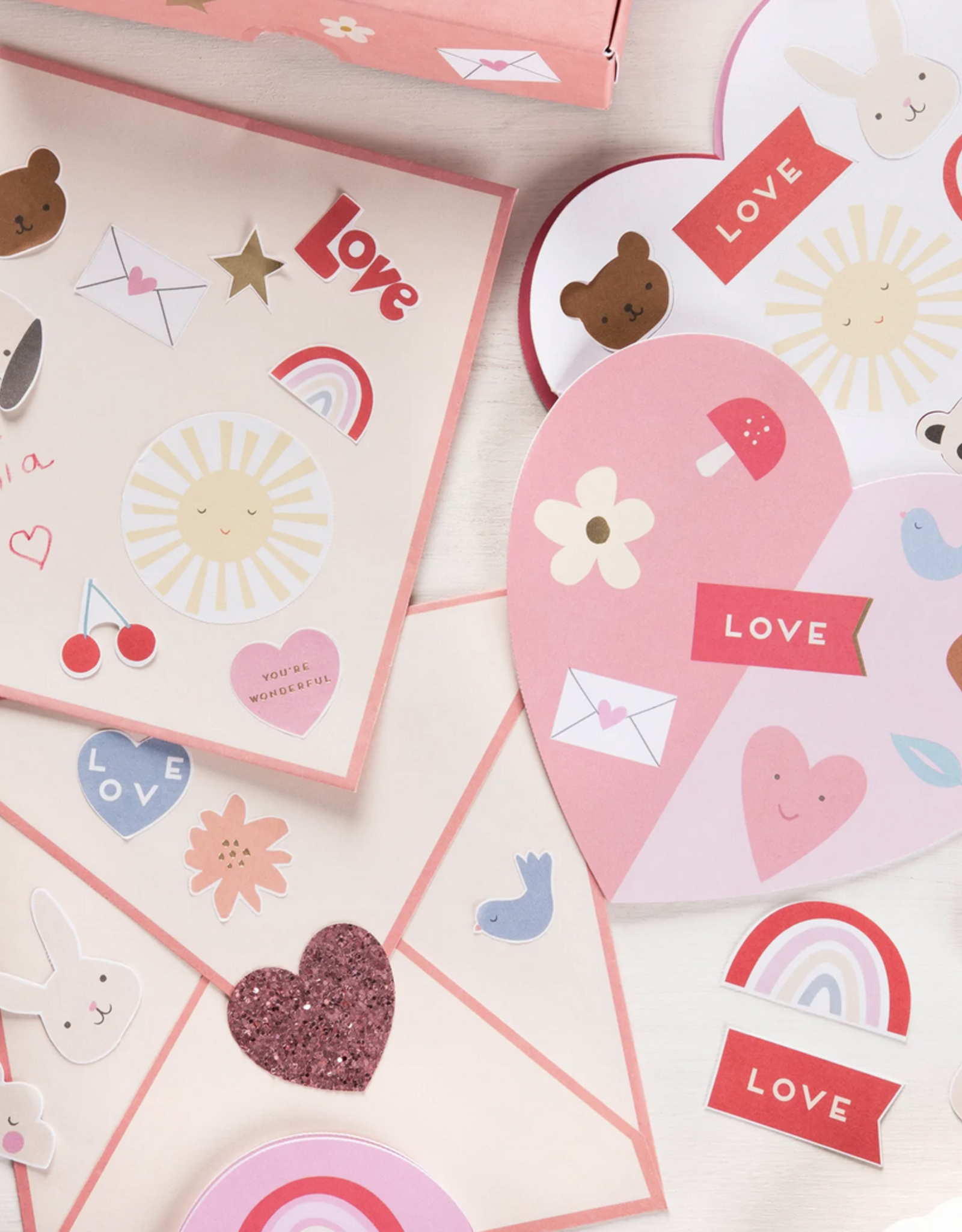 heart valentine stickers - The Little Things