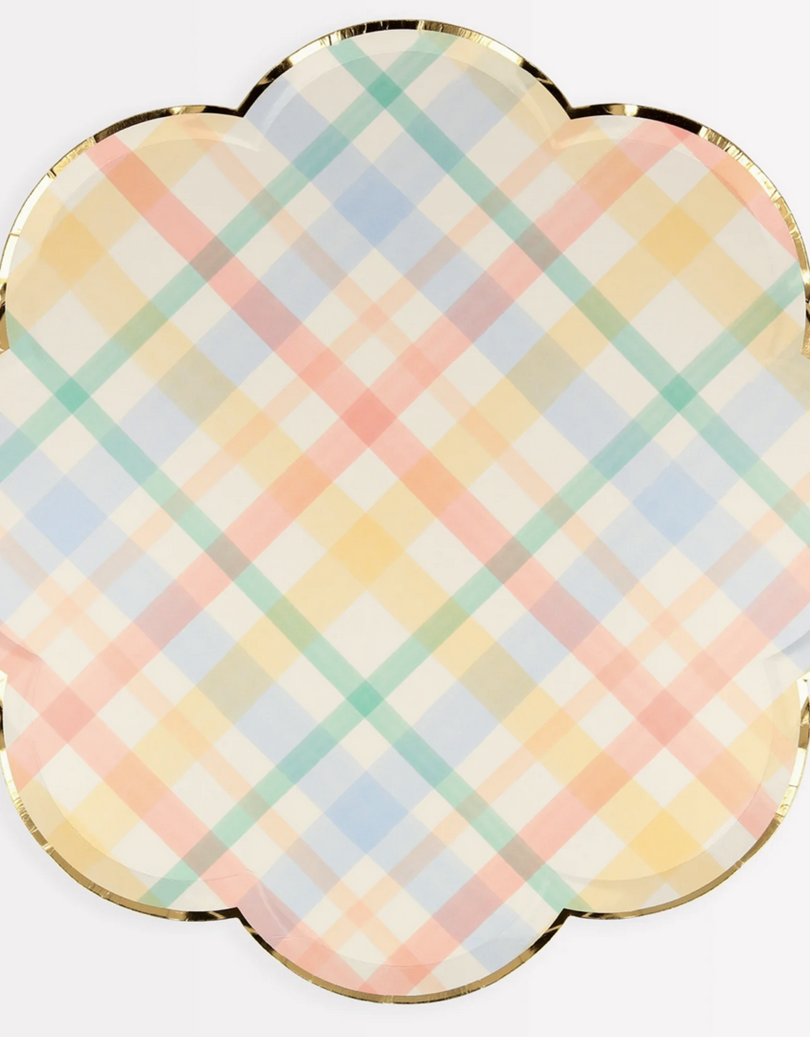 Meri Meri spring plaid dinner plates