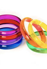 Lilies & Roses rainbow clear bangles set (set of 7)
